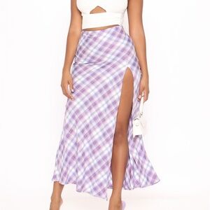 - Fashion Nova Purple Plaid Skirt